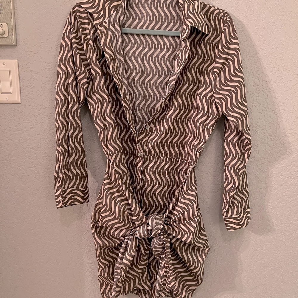 Illusion button-down & tie dress